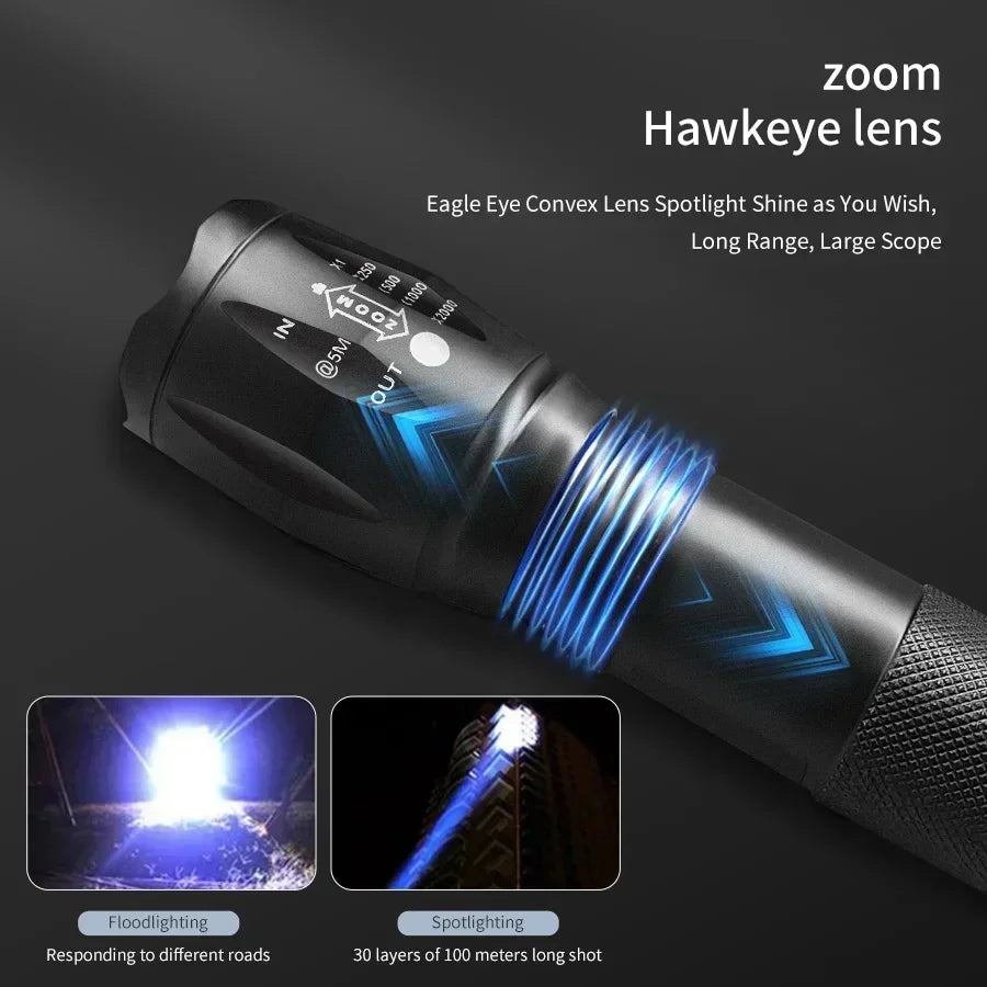 GGBEE 4-Color Rechargeable LED Flashlight – Camping & Emergency Rechargeable LED Flashlight Oasis Select