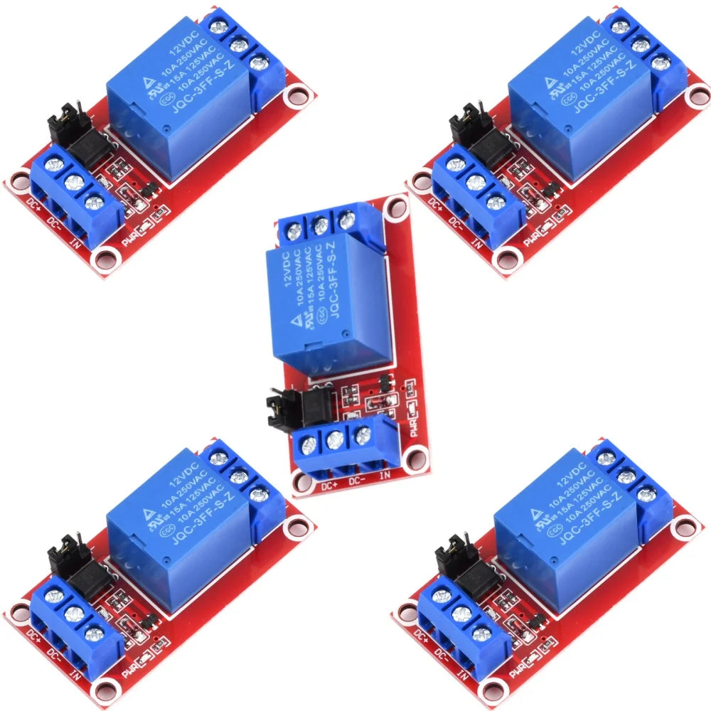 1-10Pcs 1 Channel 12V Relay Module Board Shield With Optocoupler Relay Module Support High and Low Level Trigger Oasis Select 5pcs