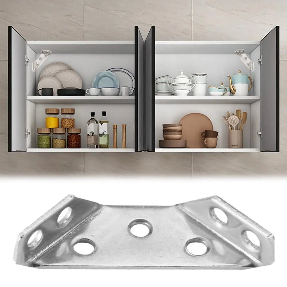 4/10/20pcs Stainless Steel Corner Brackets 90° Angle Three-sided Support Thickened Universal Furniture Fixed Bracket Connector Oasis Select