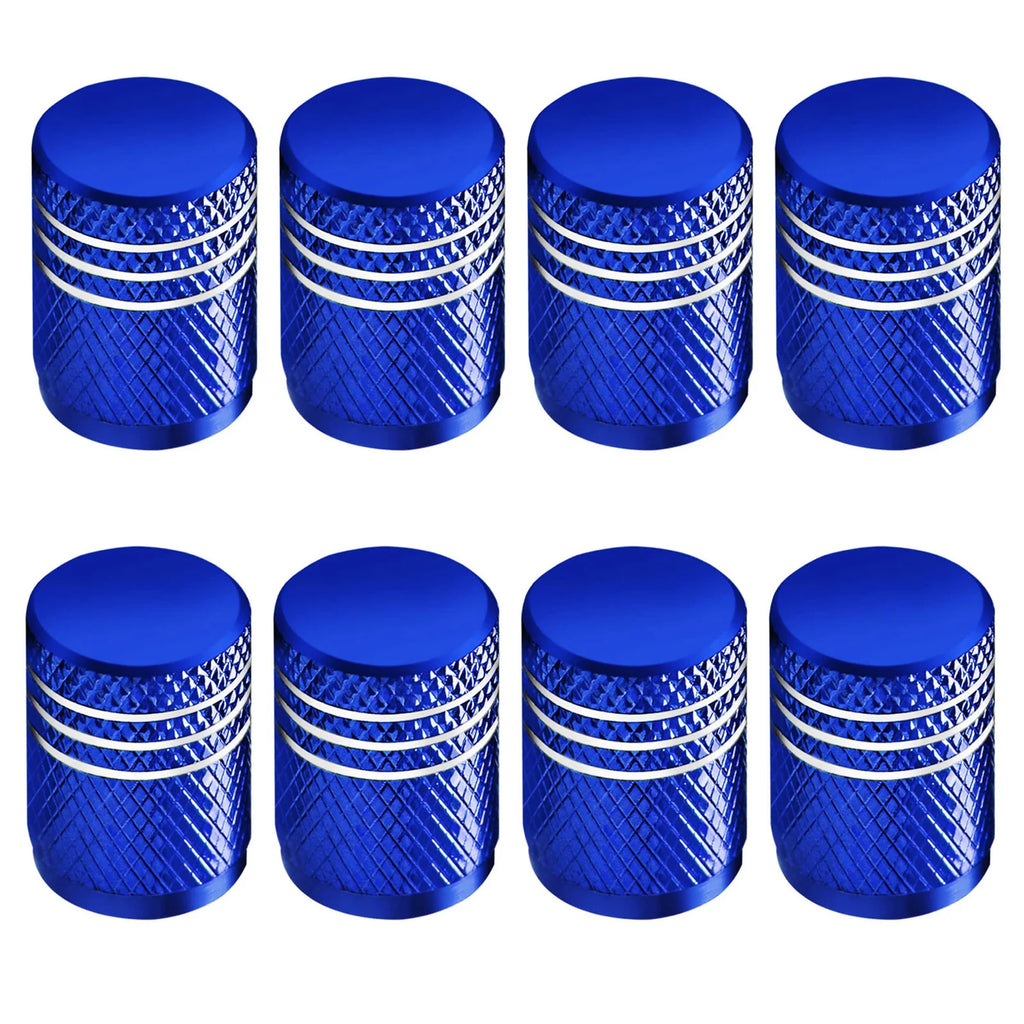 Tire Valve Stem Cap Cover - (4 Pack) Tire Air Caps Metal with Plastic Liner Corrosion Resistant Leak-Proof for Car Motorcycle Oasis Select blue 8pcs