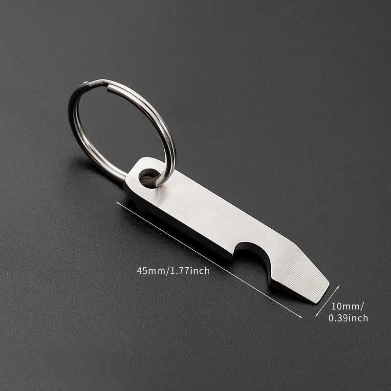 Mini Stainless Steel Keychain Bottle Opener Rustproof EDC Tool Beer Cap Opener Men Gift Dad Outdoor Camping Bar Party Survival Oasis Select