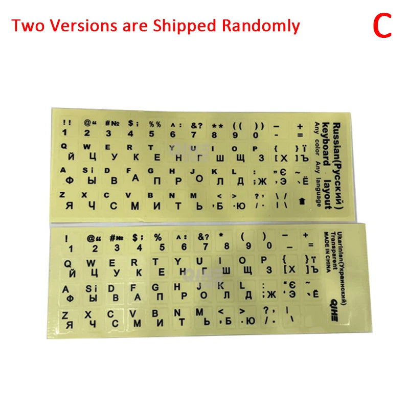 1Pc Ukraine Language Keyboard Sticker Black/Clear Background White Blue Red Black Letters Sticker For Universal PC Laptop Oasis Select C