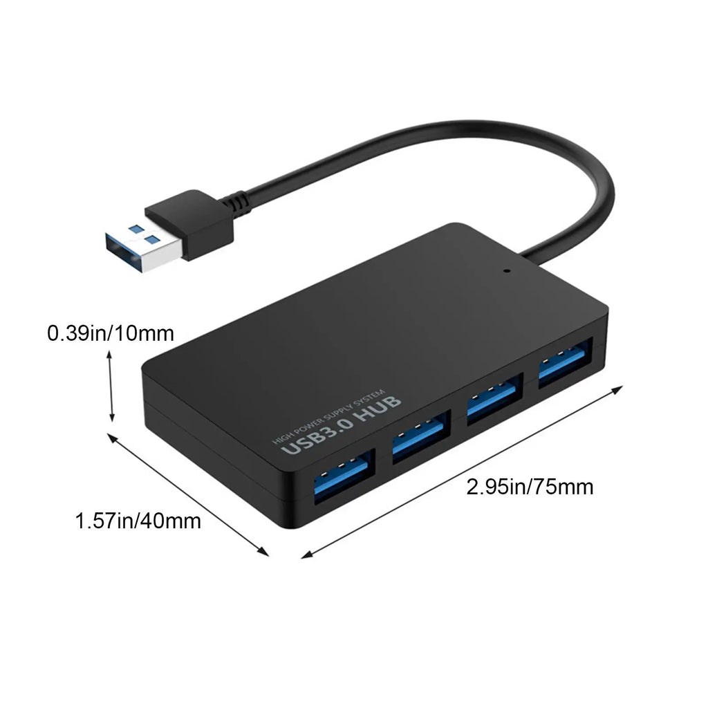 4-Port USB 3.0 Hub Splitter – 5Gbps High-Speed Expander
