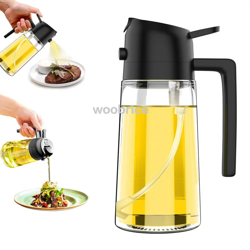 2in1 Kitchen Spray Oil Dispenser Oil Sprayer Polisher Or Only Brush Spray for Air Fryer Salad Grilling Roasting Cooking Kitchen Oasis Select