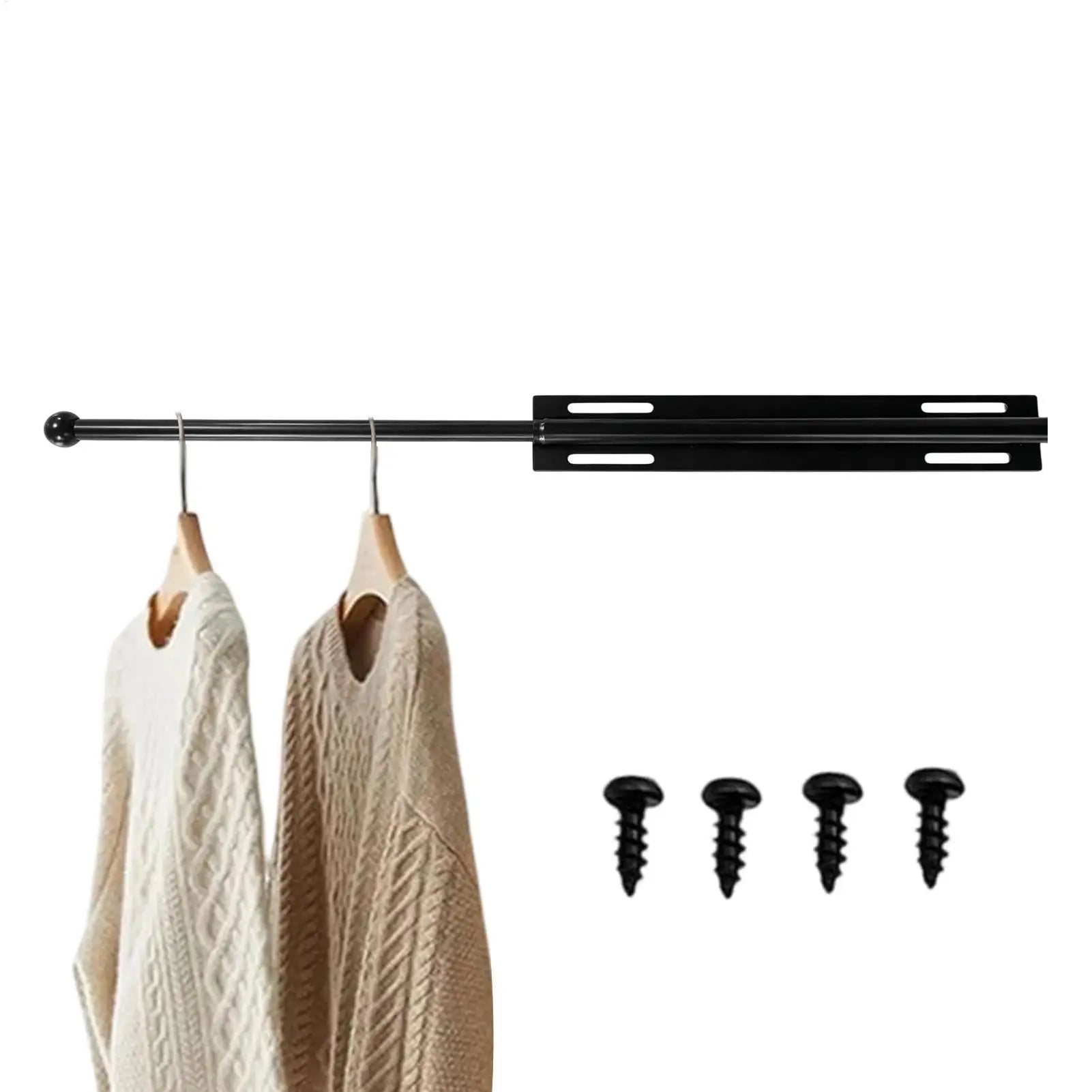 Valet Rod for Closet Retractable Wardrobe Storage Hook Shirt Organizer Slide Out Valet Rod for Women Men Pants Hats Scarves Bags Oasis Select