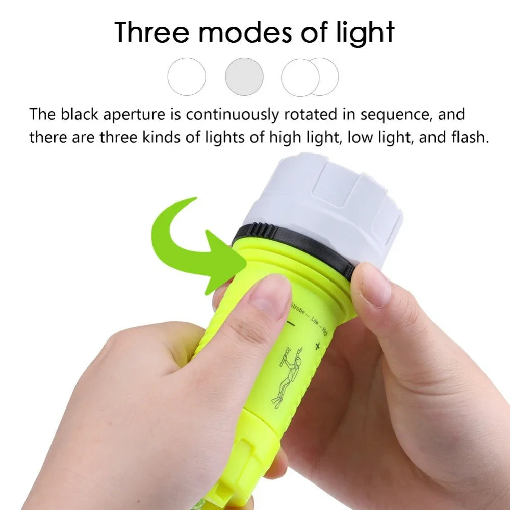 Diving Flashlight Super Bright LED Diving Light High Lumen Waterproof Underwater Torch for Scuba Diving Other Outdoor Activities Oasis Select