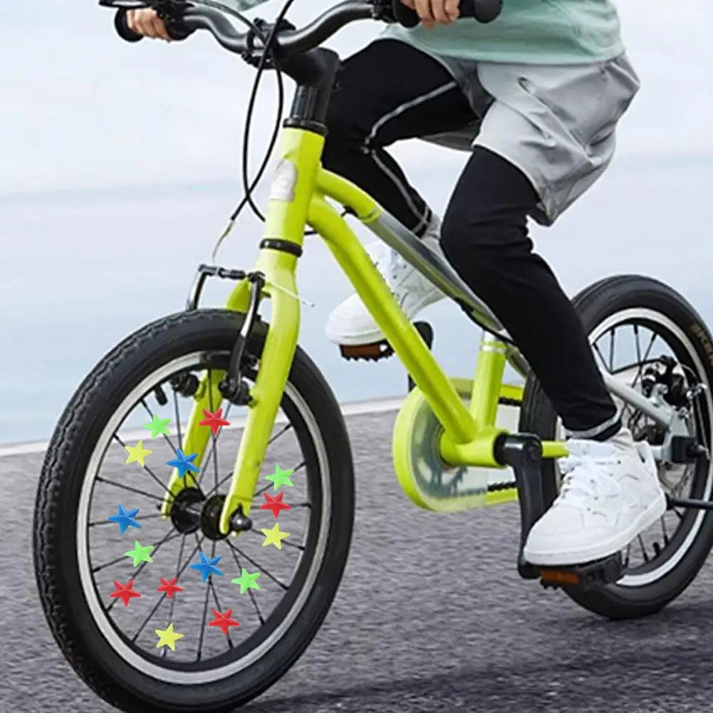 36Pcs Bike Bead Spoke Beads Colorful Safety Kids Clip Bicycle Round Multi-color Love Heart Stars Wheel Accessories Decoration Oasis Select