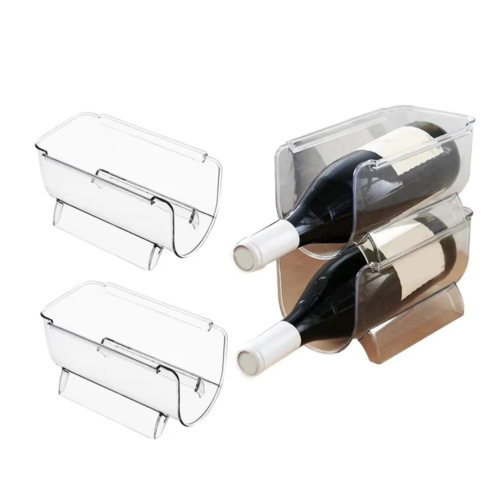 LIKE WISH Refrigerator Organizer Wine Bottle Holder Stackable Beverage-Cola Organizer Stand Champagne Storage Box Wine Rack Oasis Select