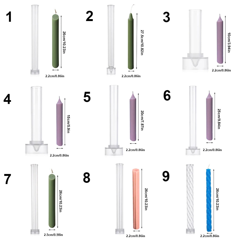 Handemade Candle Making Candle Mould Long Rod Candle Mold Hard Acrylic Thin Rod Mould Candle Mold DIY Craft Making Clay Tools Oasis Select