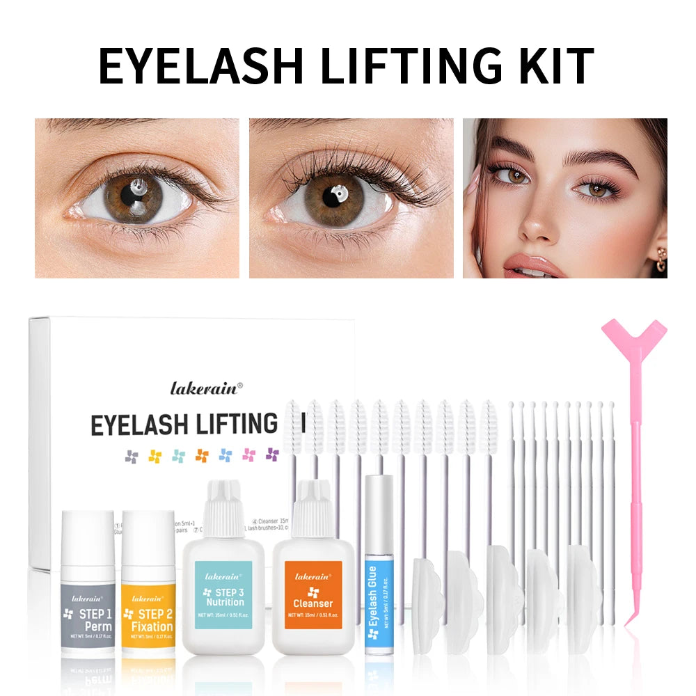 Lakerain Eyelash Lifting Kit Semi-Permanent Lash Liting & Perming Makeup Tools Combo Long-Lasting Eyelashes Styles Cosmetic Oasis Select