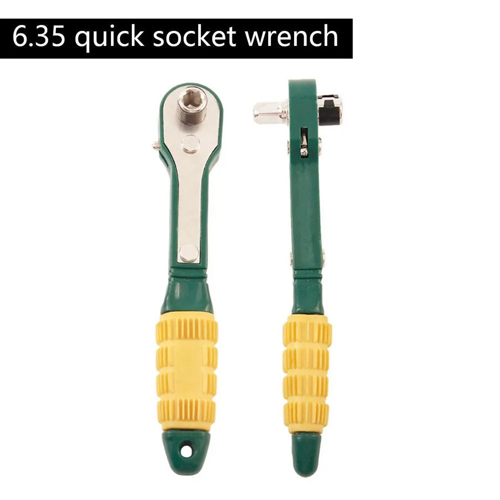 Mini 1/4" Quick Ratchet Wrench Set – Sockets 5–13mm & Bits Ratchet Wrench Set Oasis Select