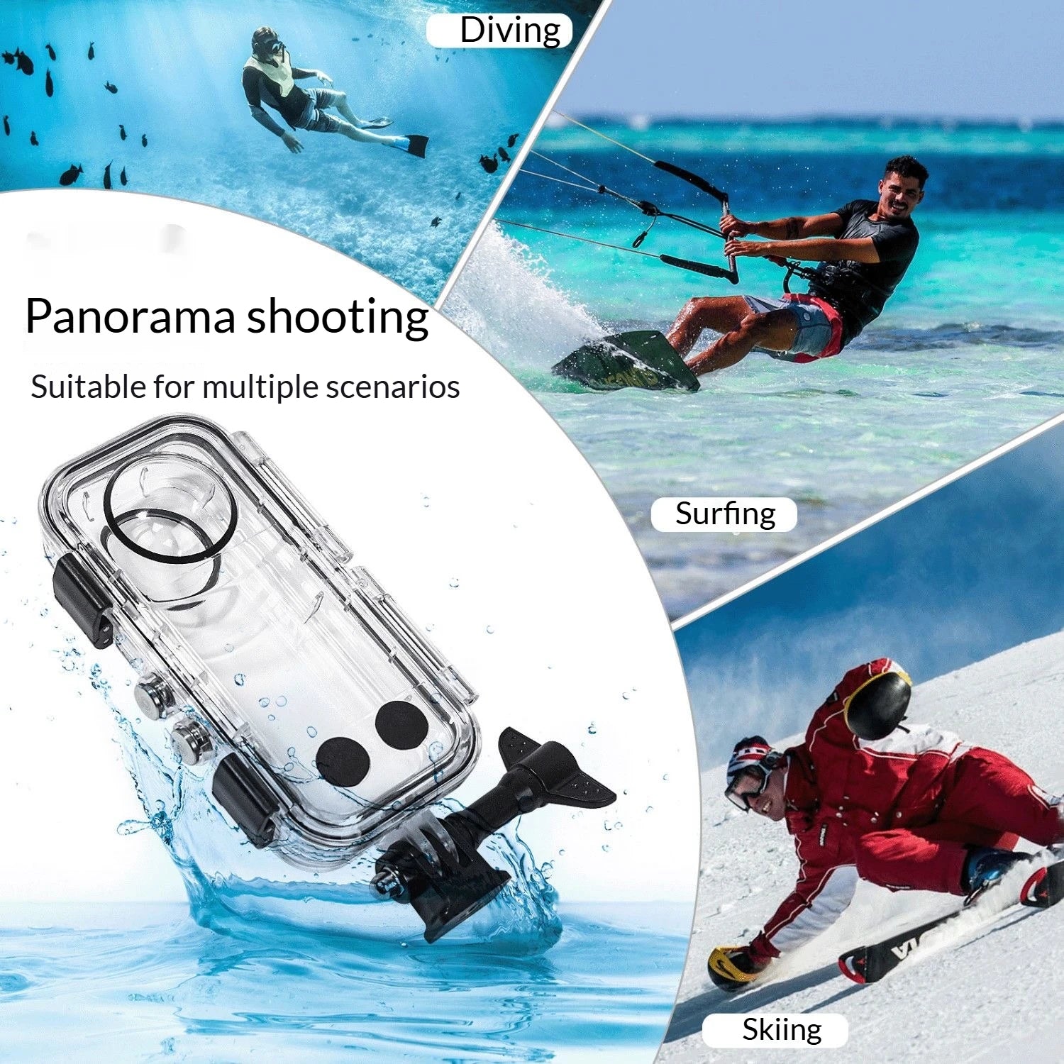 Insta360 X3 X4 X5 Waterproof Housing Case – 40M Dive Shell