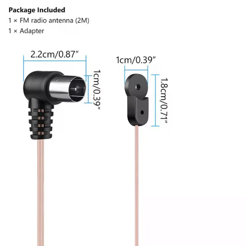 FM Antenna 75 Ohm F Type Male Plug for Home Radio Stereo Signal Receiver Aerial Oasis Select
