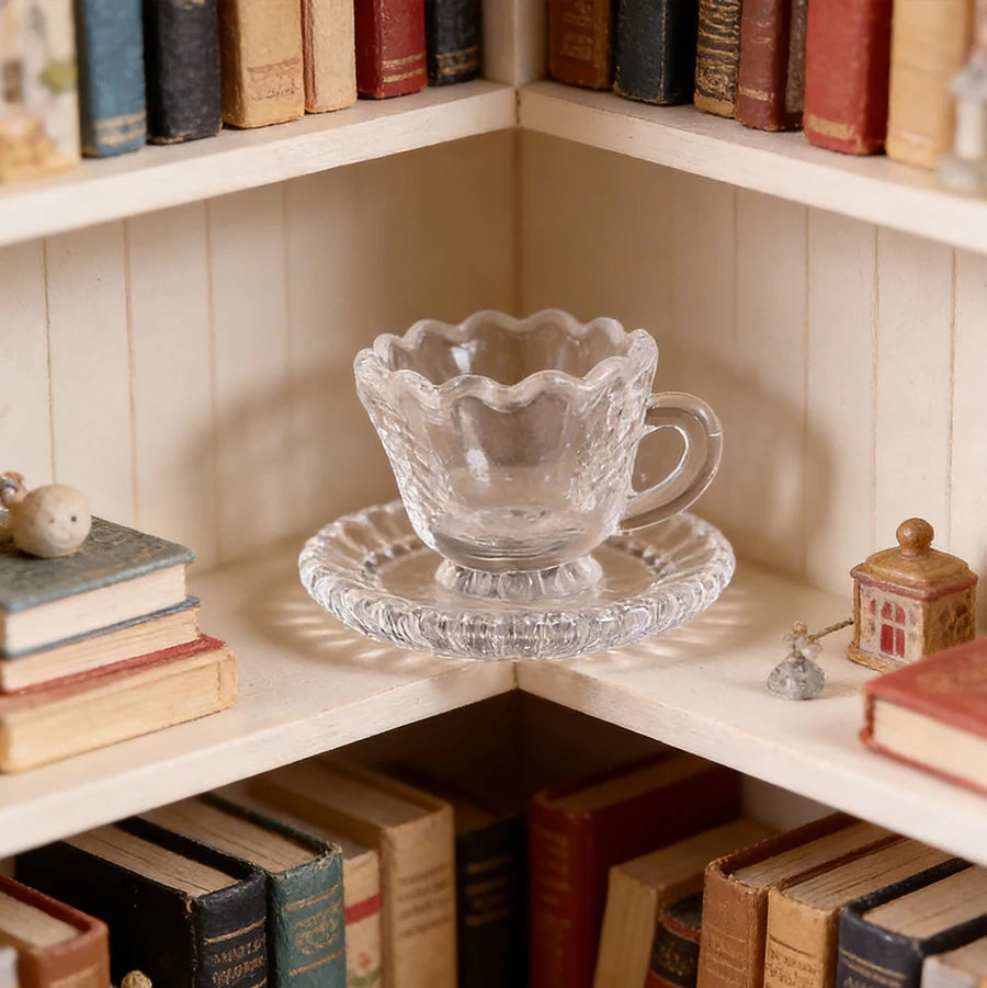 2/4/6 Sets Clear Miniature Coffee Cup Set – For Dollhouse, Micro Landscapes & Fairy Garden Tea Party Tabletop Displays Oasis Select