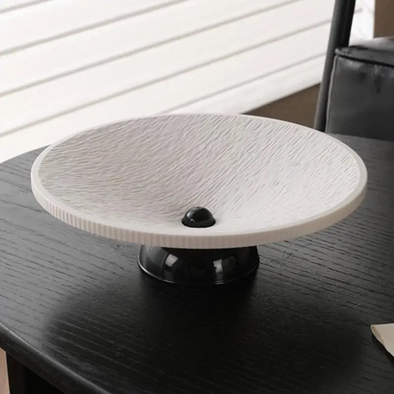Elegant Textured Pedestal Fruit Tray Stable Sturdy Base Minimalist Design for Home Kitchen Snack Serving Display Oasis Select A3