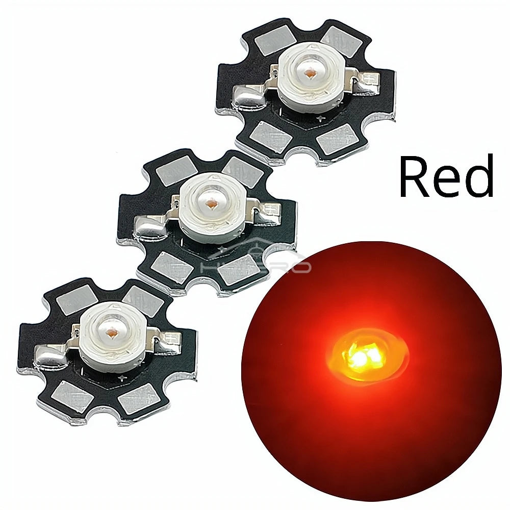 3W High Power LED Chip Beads 10/20 Pack + 20mm Star PCB
