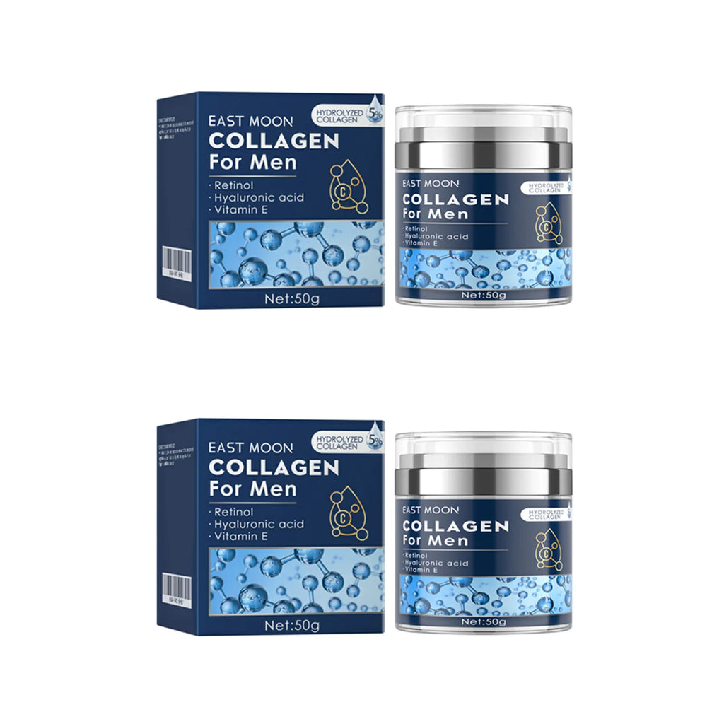 Men's Retinol Collagen Face Cream Hydrating Lifting Firming Fade Fine Lines Brighten Skin Tightening Anti-Wrinkle Men Skin Care Oasis Select 2 x 50g Boxed