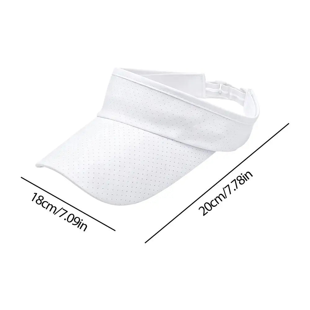 Sun Hats Men Women Cotton Adjustable Visor UV Protection Top Empty Solid Sport Tennis Golf Running Sunscreen Baseball Caps Oasis Select White