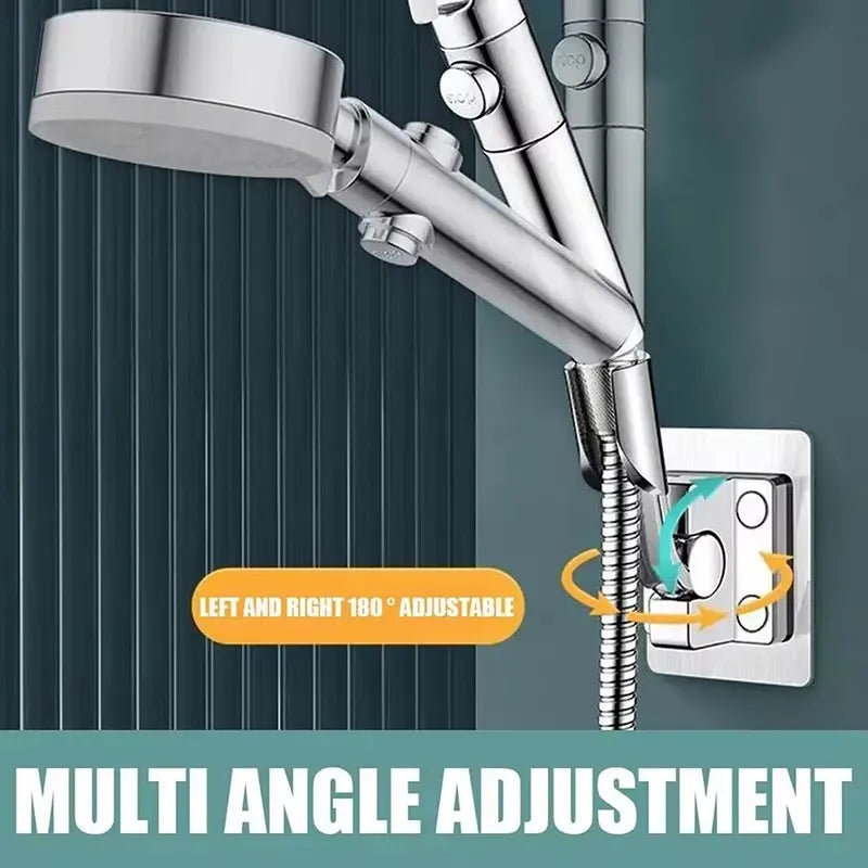 No Drill Adjustable Shower Head Holder Nozzle Handheld Holder Punch-Free 180 Degree Rotation Shower Bracket Universal accessorie Oasis Select