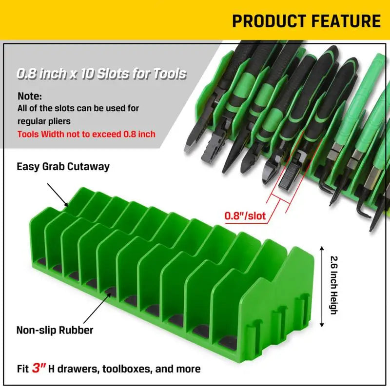 Practical plier organizer rack Holds up to ten pliers Drawer Toolbox Sturdy Pliers Tool Organizer Storage Rack Space-Saving Oasis Select