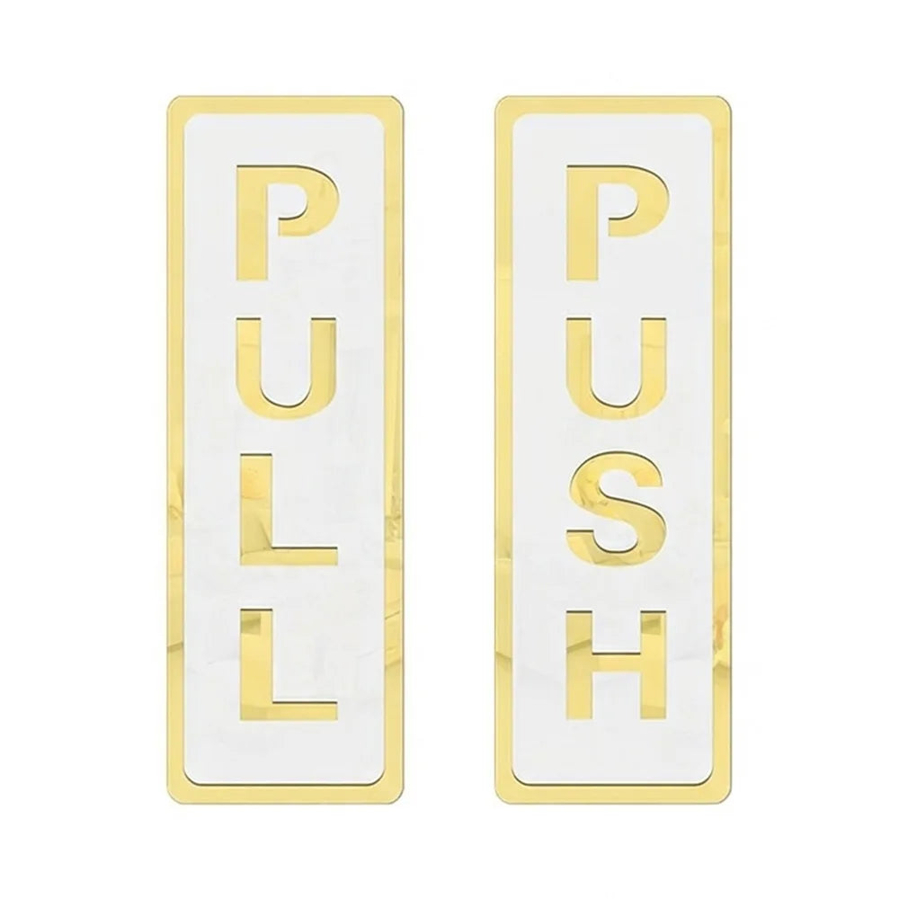 3D Acrylic Push Pull Door Sign Sticker | Self-Adhesive