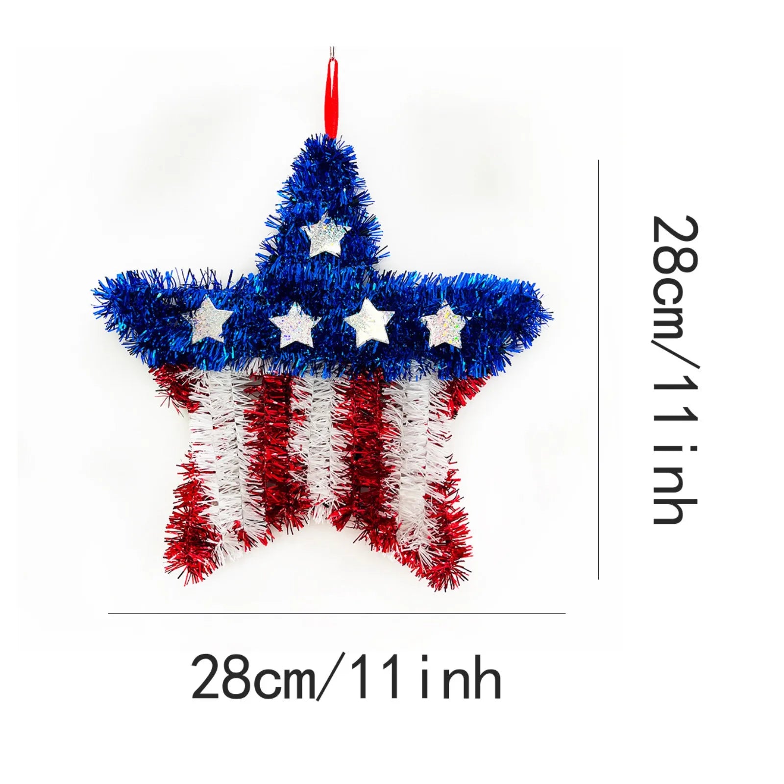 4th of July Wreath Pendant – Red White & Blue Star Door Hanging Holiday Door Hanging Oasis Select Multicolor One Size