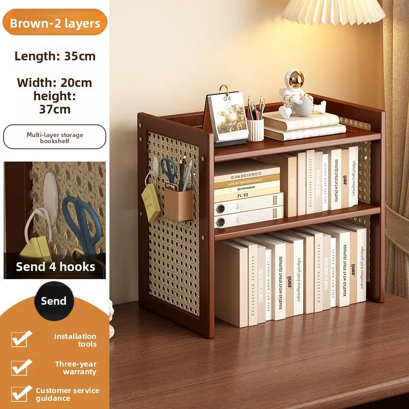 Shelf Bookshelf Table Multi-layer hole board Dormitory desk Book storage Shelf Finishing rack Multi-layer shelf Oasis Select Second floor 35