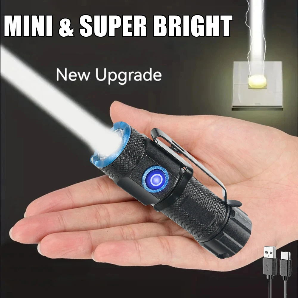 KDULIT XHP50 Mini LED Flashlight 1000LM USB Rechargeable Magnetic