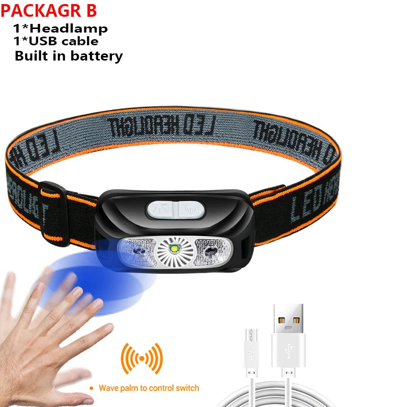 USB Rechargeable COB LED Headlamp with Motion Sensor | 5W
