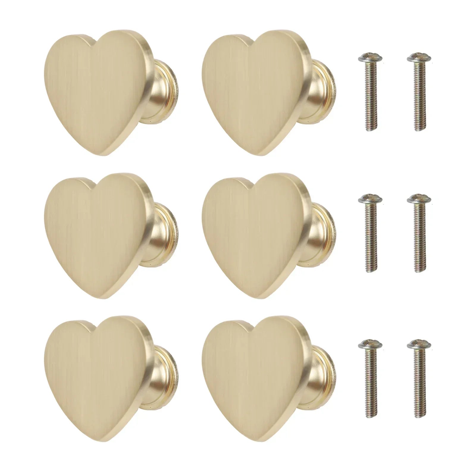 6 Heart Shaped Zinc Alloy Cabinet Knobs with Screws for Furniture Handles Suitable for Drawers Closets Wardrobes and Cupboards Oasis Select China Mainland