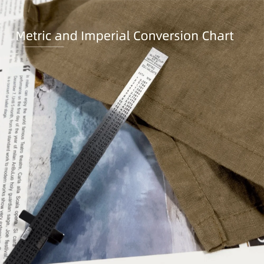 Detachable Clip Stainless Steel Ruler Engraved Scale Accurate Scale Measuring Gauge Stainless Steel Metric and Imperial Oasis Select