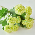Spring Carnations Silk Touch Valentine's Bouquet Home Decor Florals Stems Holiday Gift Flowers For Romantic Gesture Seasonal Oasis Select Green-30cm