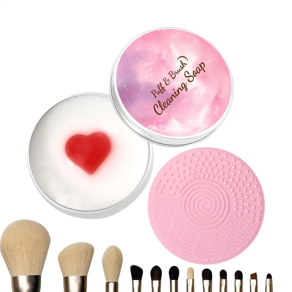 Makeup Brush Cleaner Soap With Silicone Mat Deeply Cleans Soap Makeup Sponges Cosmetic Cleaner Makeup Brush Cleaner tools Oasis Select