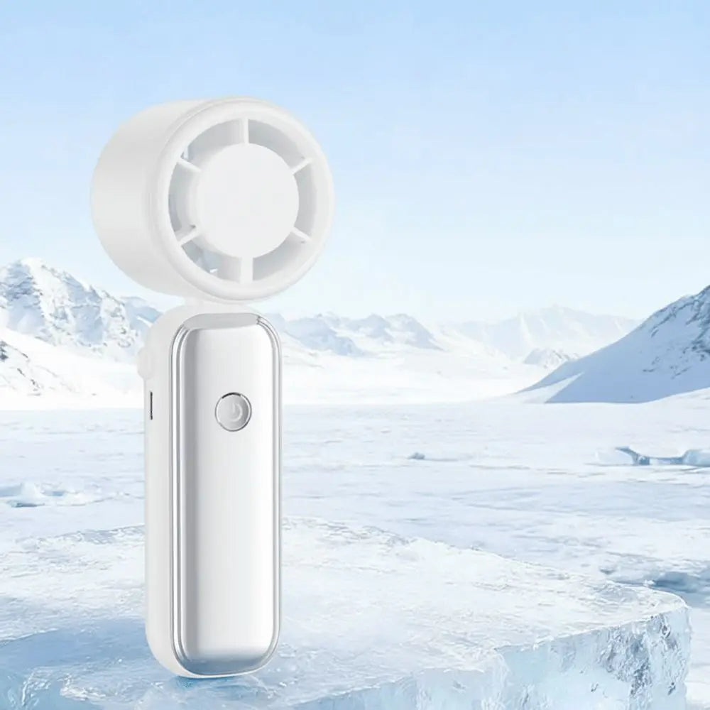 USB Rechargeable Mini Handheld Fan Semiconductor Cooling Powerful Wind Small Electric Fan Digital Display Ultra-Quiet Turbo Fan Oasis Select