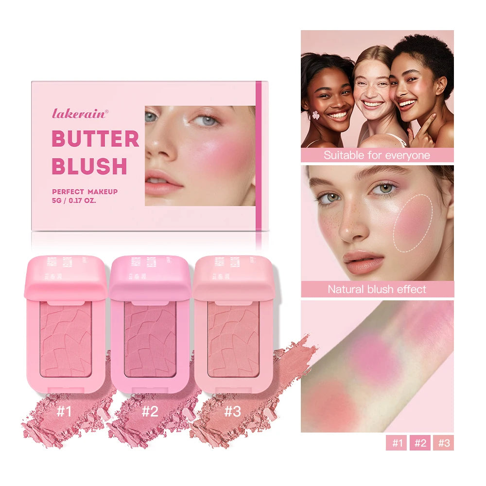 Makeup Powder Blush Waterproof And Sweat-proof High Pigment Long Lasting Pink Cream Blush Cosmetics Palette Powder Korean Makeup Oasis Select
