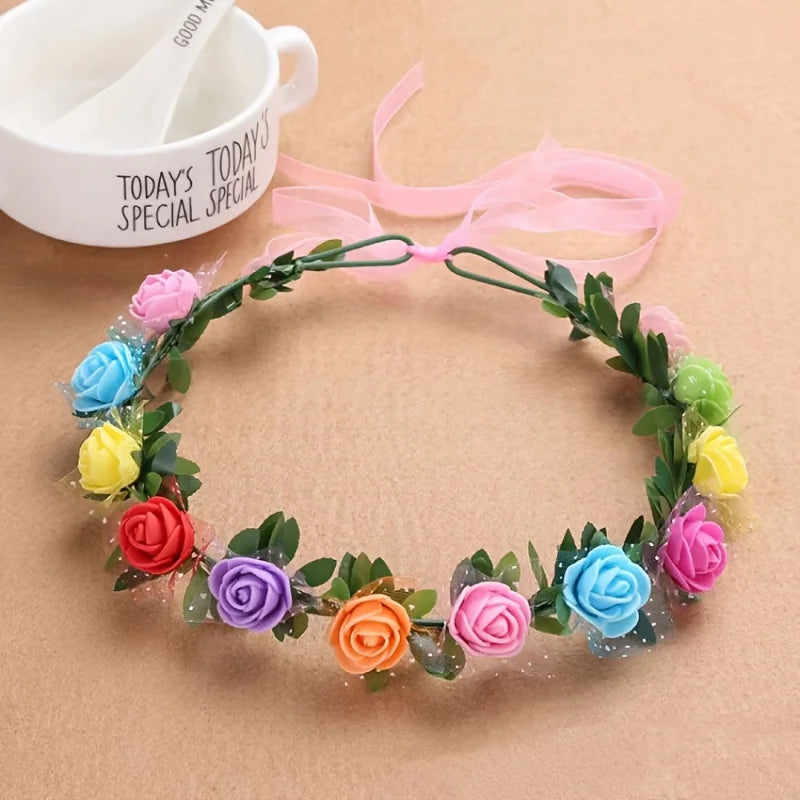 Forest Series Flower Crown For Women Exquisite Simulated Floral Hair Crown Spring Hair Decor Wreath, for Wedding Use Oasis Select