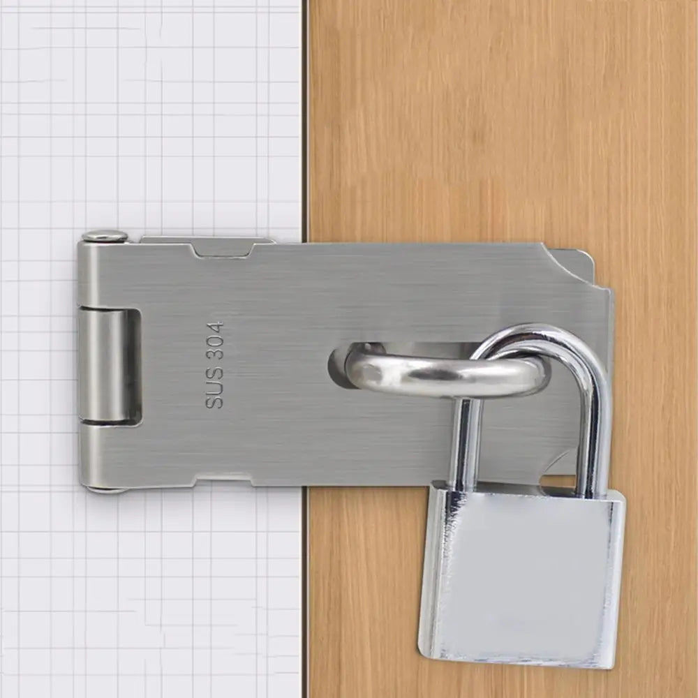 Padlock Hasp Door Clasp Lock 90 Degree Right Angle Shed Gate Latch Household Burglar-proof Bolt Door Buckle with Mounting Screw Oasis Select