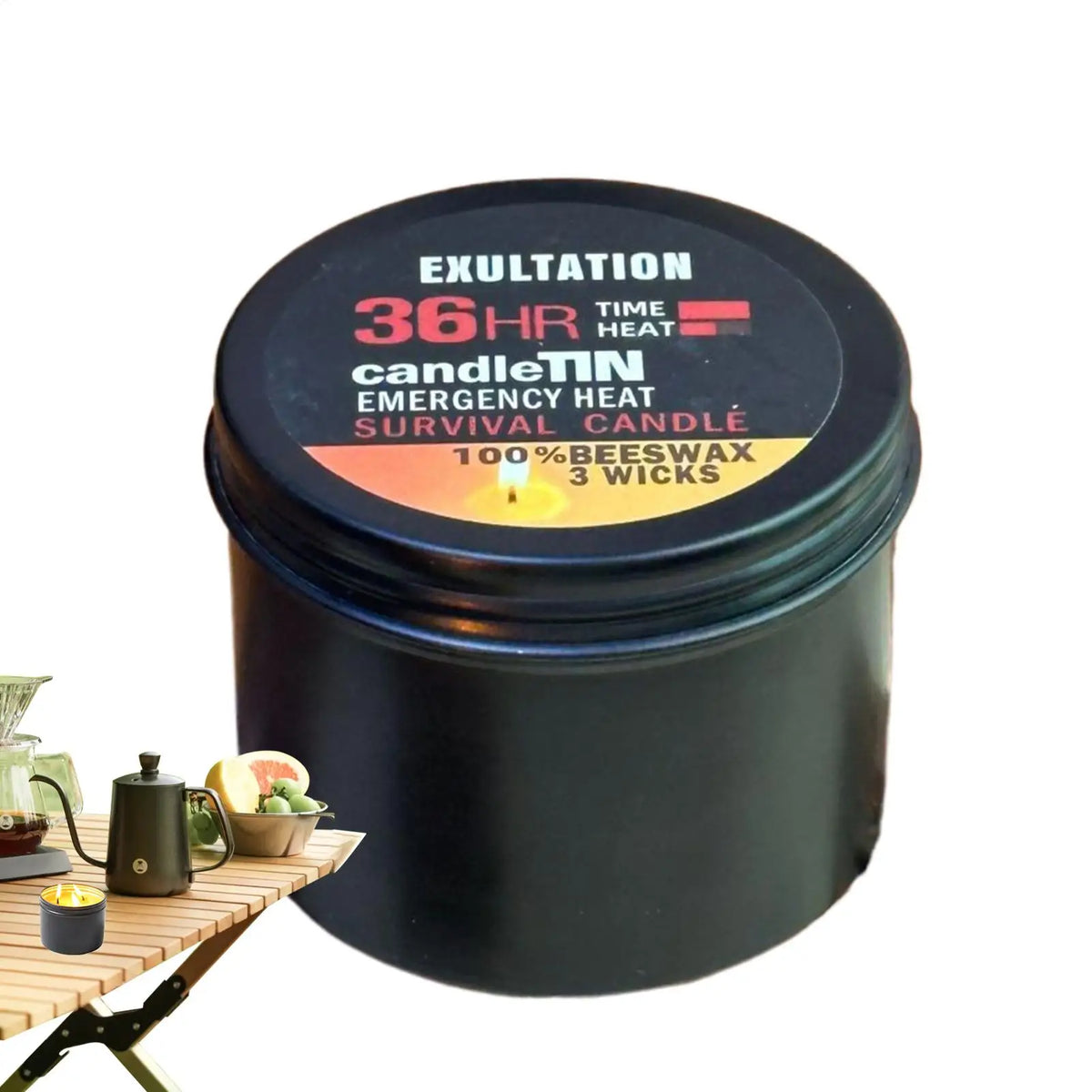 Candles for Power Outages Wax Candle with Jar 36 Hours Long Burning 3-Wick Light Source Gear for Home Preparedness and Outdoor Oasis Select