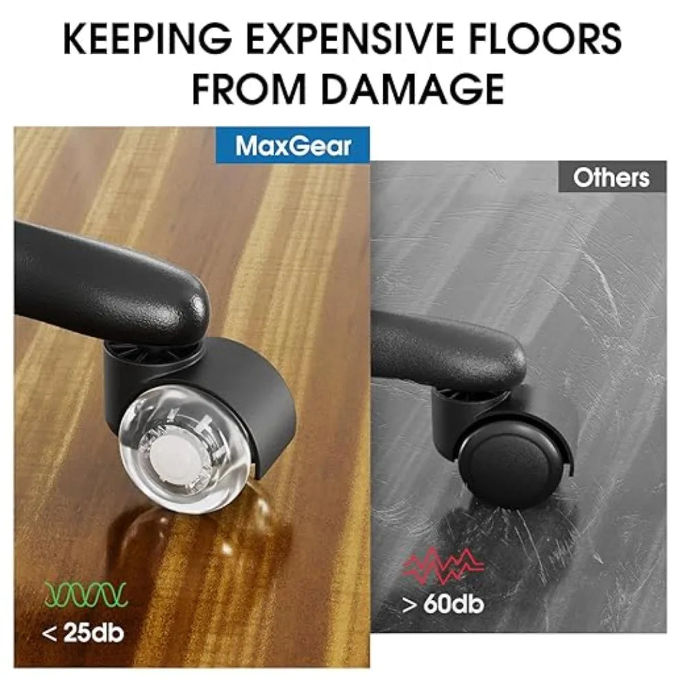 2 inch Heavy Duty Universal Office Chair Casters 5-Pack Quiet Roll for All Floors, Carpet Oasis Select