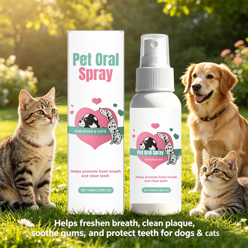 Pet Oral Spray Dogs Cats Teeth Clean Deodorant Reduces Plaque and Tartar Pet Oral Cleaning Dental Care Deodorization Spray Oasis Select