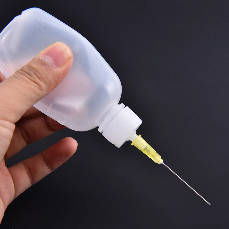 3pcs 50ml Transparent Polyethylene Needle Dispenser Dispensing Bottle For Rosin Solder Flux Paste + 3 Needles Tools Oasis Select
