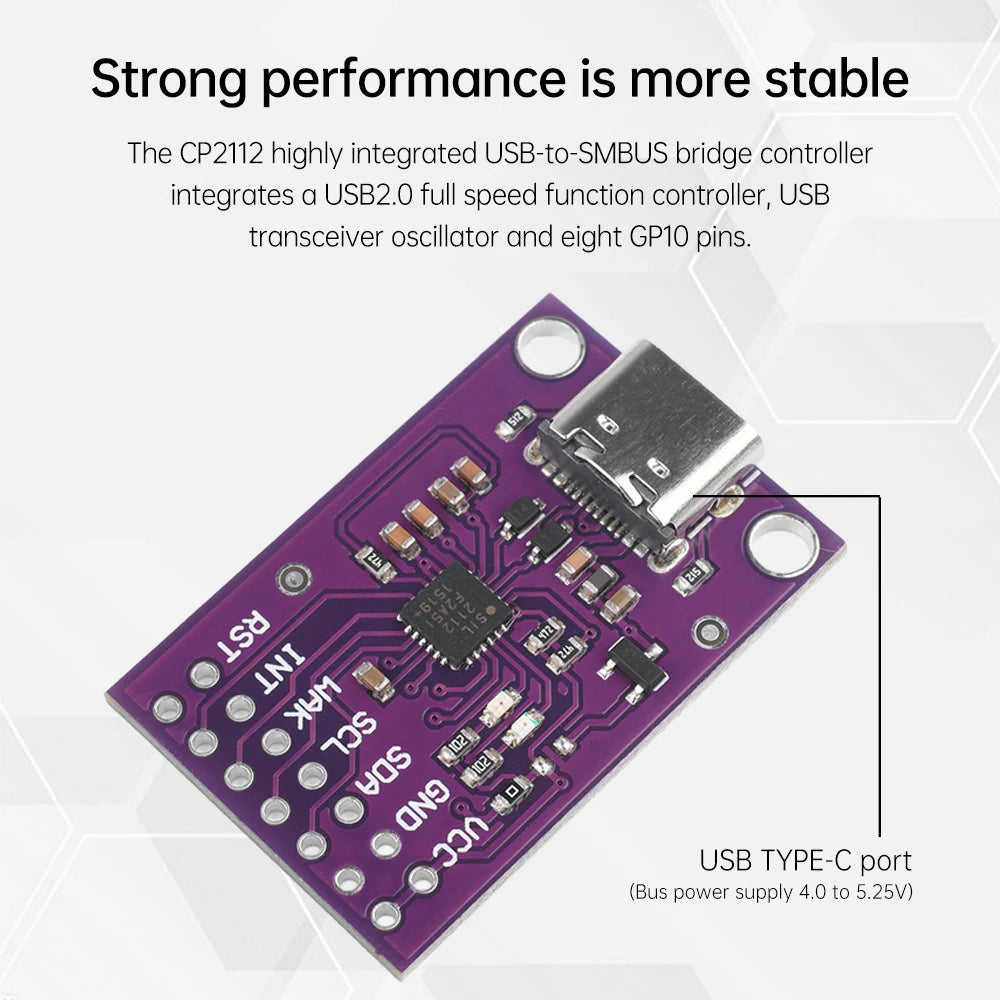 CP2112 Module Usb To Smbus/I2C USB To I2C Communication Module CCS811 Debugging Board Type-C Oasis Select