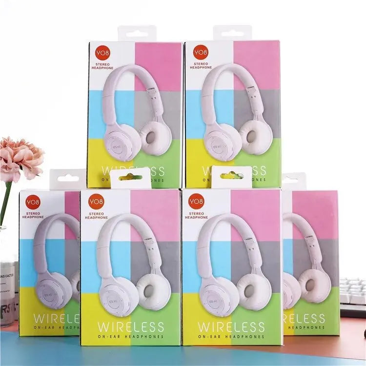 Y08 Headphone Bluetooth Headset Earphone Wireless Headphones Stereo Foldable Sport Gaming Macaron Headphones for Android IOS Oasis Select