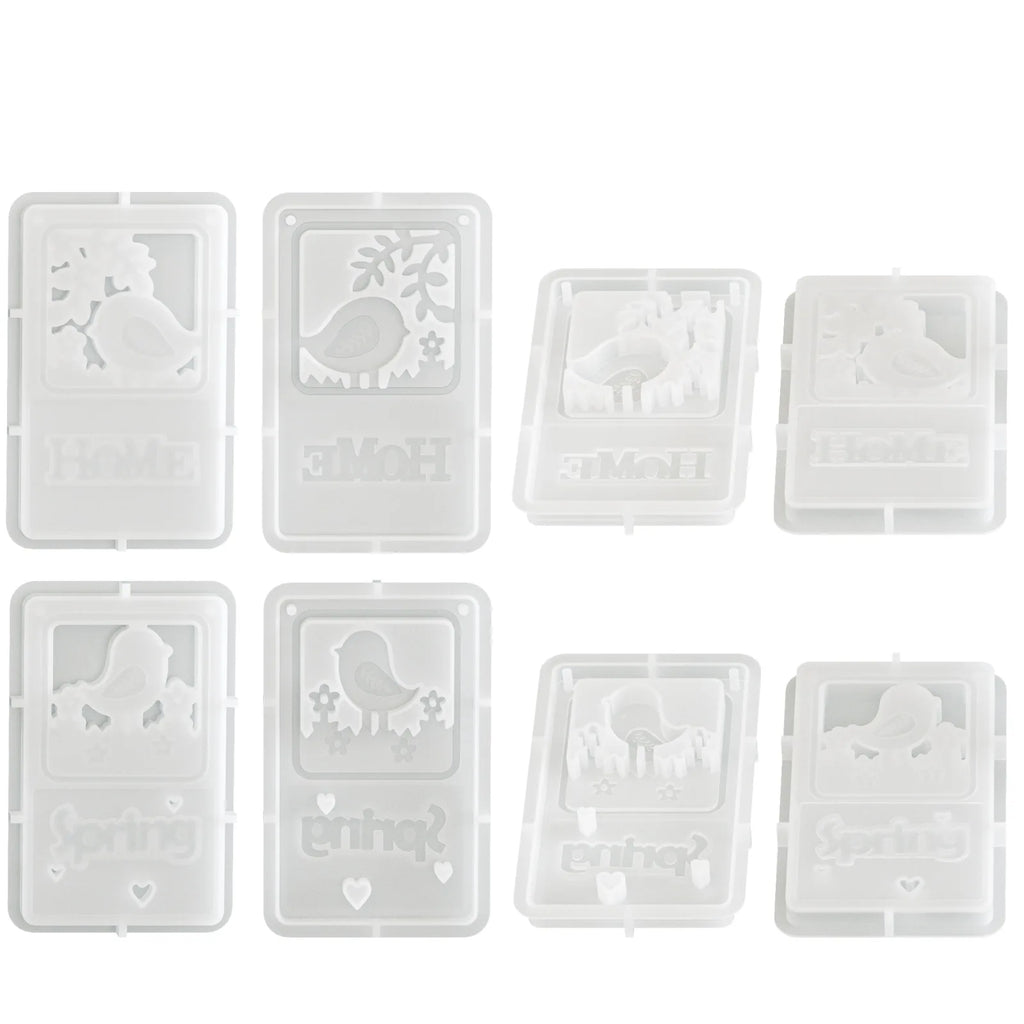 Plaster Craft Mold White Flower Hanging Silicone Mold Birdhouse Pendant Mold Lightweight For Home Decoration Easter Celebrations Oasis Select