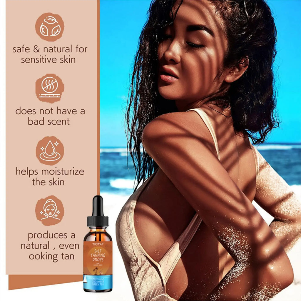 TRSTAY TANNING DROPS suitable for face and body cucumber green tea with calendula Oasis Select 5ml