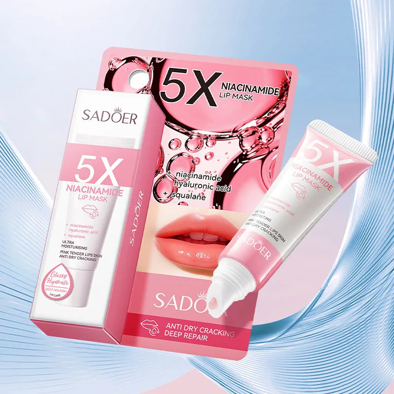 SADOER Niacinamide Lip Mask Balm – Ceramide & Vitamin C 10g Tinted Lip Mask Oasis Select