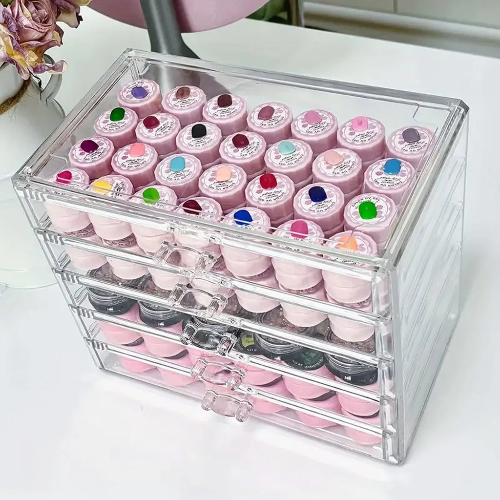 1pc,Nail polish storage box, nail polish display box, transparent multi-layer storage rack, cosmetics, lipstick, jewelry storage Oasis Select