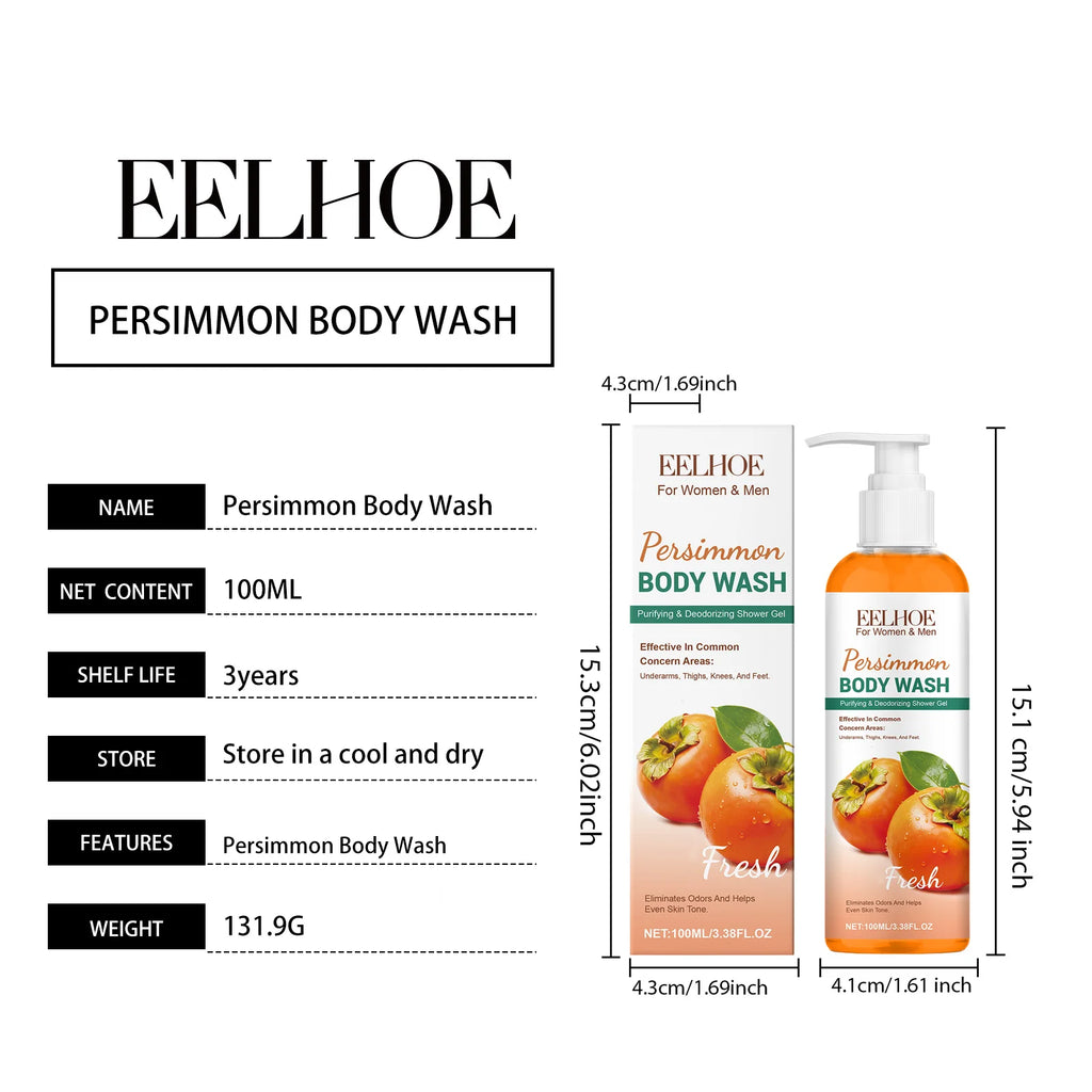 Persimmon Body Wash Eliminating Odor Exfoliating Long Lasting Moisturizing Refreshing Oil Control Smoothing Fragrance Shower Gel Oasis Select