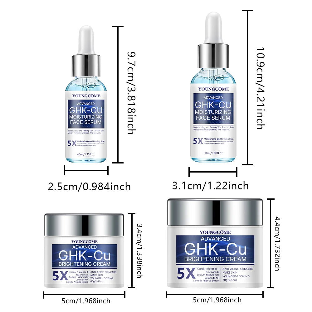 GHK-CU Copper Peptide Anti-Aging Face Cream & Serum - Firming & Hydrating Moisturizer for All Skin Types, Skincare for Women Oasis Select