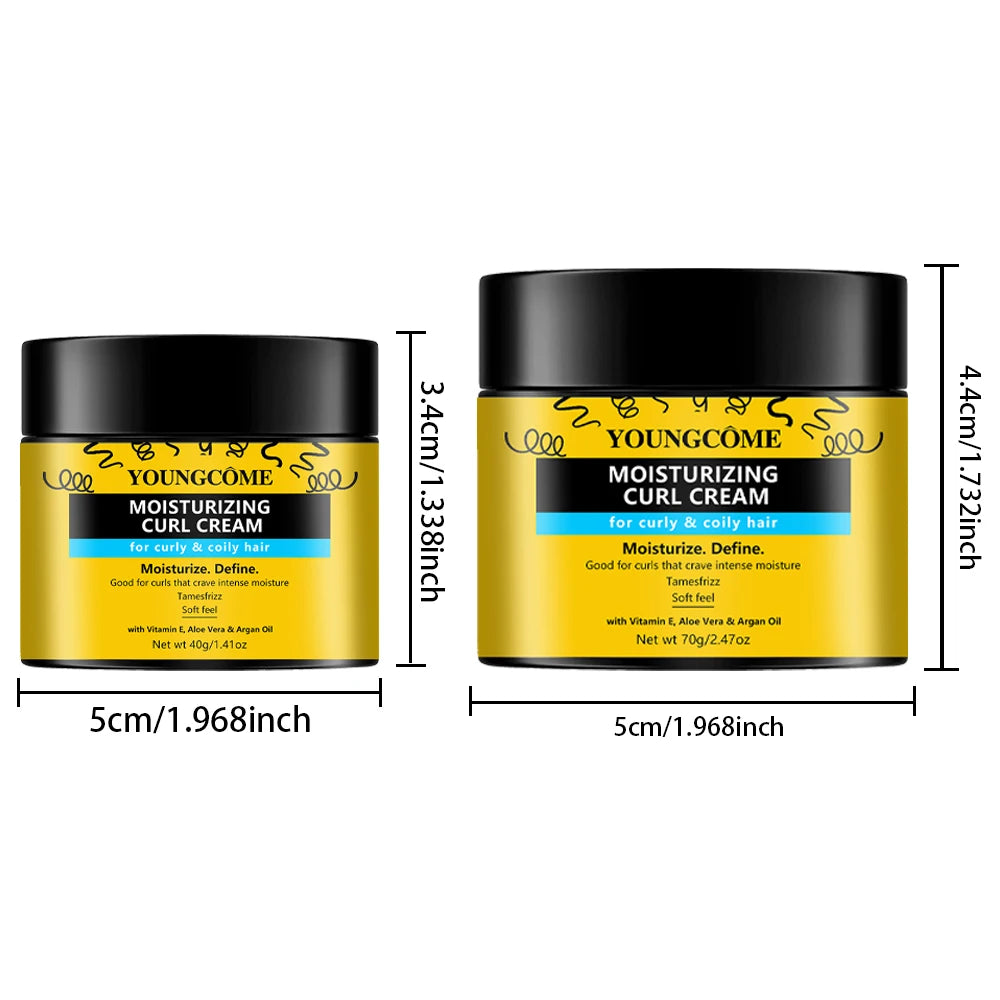 YOUNGCOME Curl Cream – Hydrating Frizz-Taming Styler, Vitamin E